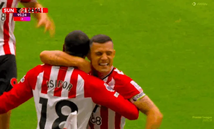 VIDEO/ Xhaka “gatuan” golin e fitores, asisti në minutën e 96 i jep tre pikët Sunderland-it