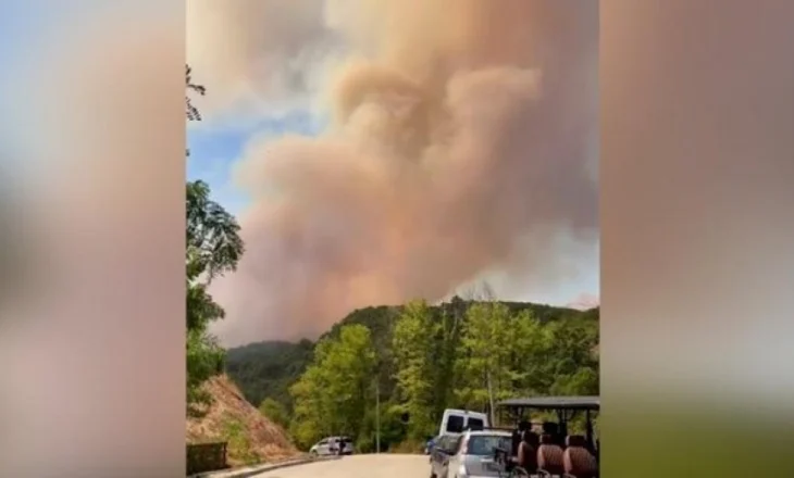 Vijon aktive vatra e zjarrit te zona e Syrit të Kaltër, një avion Canadair dhe një helikopter operojnë nga ajri