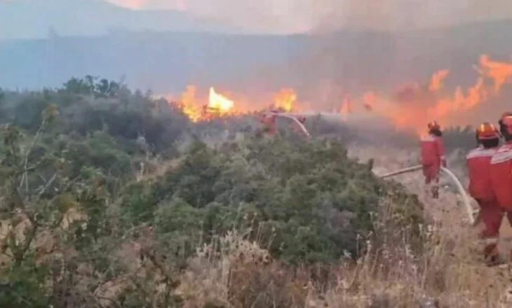 Vijon zjarri në malin e Skërficës! Zjarrfikës të Gjirokastrës dhe ushtarë po ndihmojnë për shuarjen e flakëve