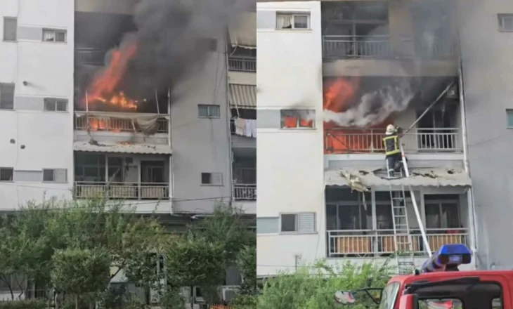 Zjarr masiv në Astir, një apartament përfshihet nga flakët, digjet edhe kati sipër