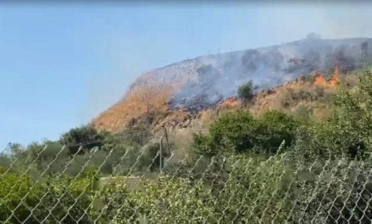 Zjarr masiv përfshin kodrat e fshatit Sejmenas, rrezikohen banesat