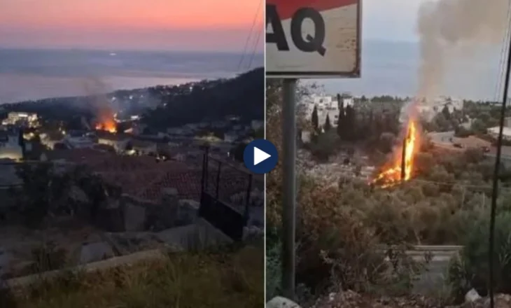 Zjarri përhapet në varrezat e fshatit Dhërmi, rrezikohen ullishtet aty pranë