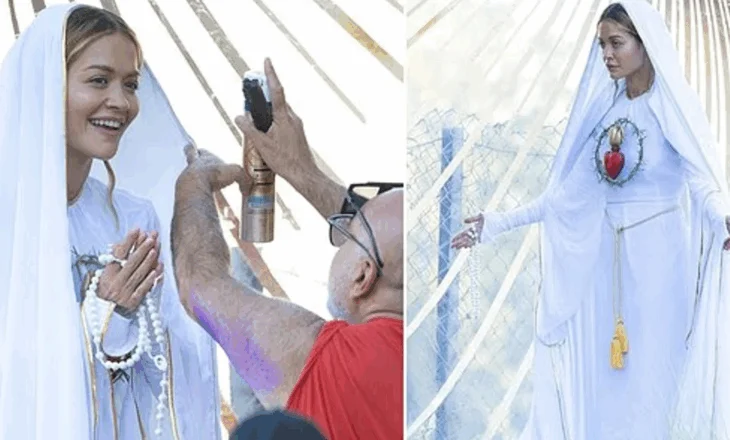 Befason Rita Ora, shndërrohet si Virgjëresha Mari