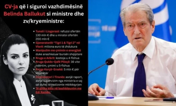 Berisha publikon ‘CV-në’ e Ballukut: I siguroi vazhdimësinë si ministre