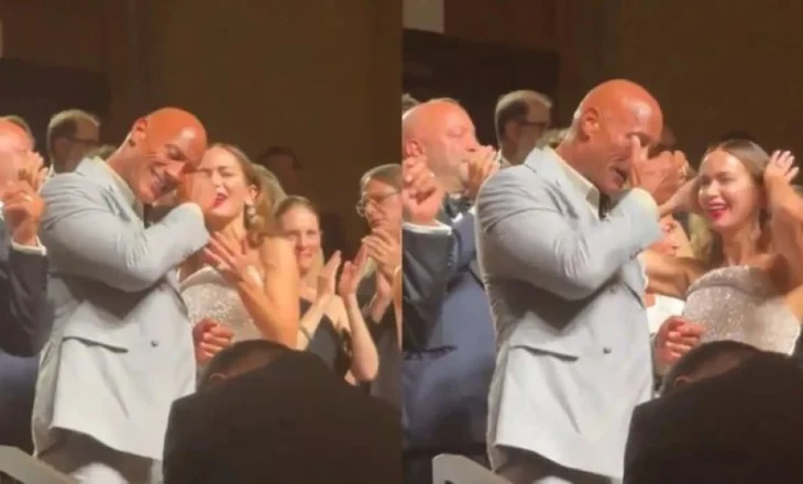 Dwayne Johnson shpërthen në lot në premierën emocionuese të “The Smashing Machine” në Festivalin e Venecias