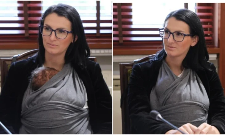 Fotolajm/ Deputetja merr pjesë në Komisionin Parlamentar bashkë me foshnjën e saj