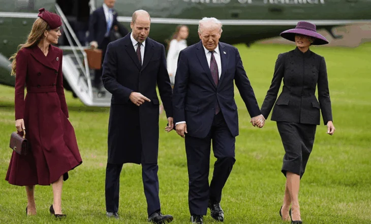 FOTOT/ Trump i shoqëruar nga Melania shkojnë me helikopter në takimin me Mbretin Charles III
