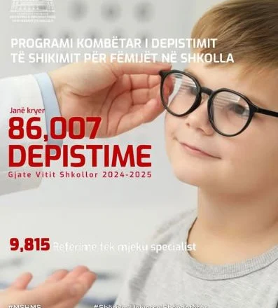 Koçiu: Kontrolle për shikimin për mbi 86 mijë fëmijë në shkolla