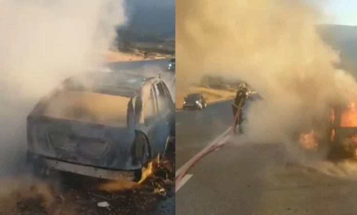 Mori flakë në lëvizje, shkrumbohet makina në bypassin e Vlorës