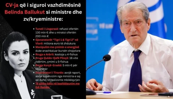 Nga tuneli i Llogarasë te “Tigrat”/ Berisha godet Ballukun, nxjerr “CV-në”: Mban karrigen me…