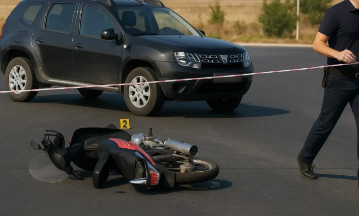 Nuk frenoi në kohë, 69-vjeçari me motor përfundon në spital i plagosur në hundë