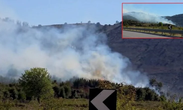 Raportohet vatër zjarri në Sarandë, flakët po përhapen me shpejtësi për shkak të erës