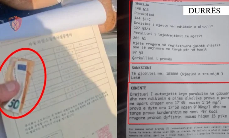Tentuan të korruptonin policët që të shmangnin testin e alkoolit, e pësojnë shoferët në Durrës