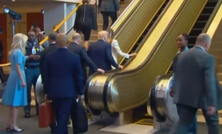 VIDEO / Incident në Asamblenë e OKB, shkallët lëvizëse ndalojnë papritur, çifti Trump i ngjit duke ecur