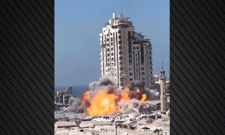 VIDEO/ Izraeli shkatërron një nga ndërtesat më të larta në Gaza
