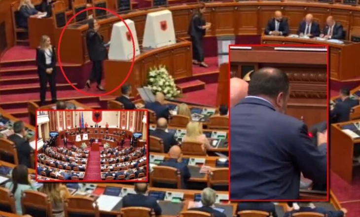 VIDEO/ ”Miss burgu”, Bardhi ngacmon deputeten Sara Mila në Kuvend
