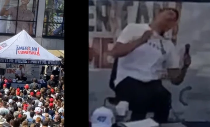 Video/ Pamje të rënda, publikohet në rrjetet sociale momenti kur aktivisti dhe aleati i Trump qëllohet në qafë