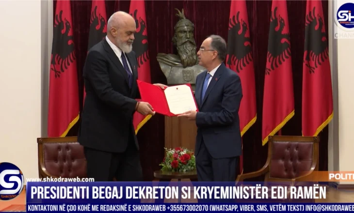 VIDEO – Presidenti Bajram Begaj dekreton Edi Ramën si kryeministër të Shqipërisë, takimi në Presidencë