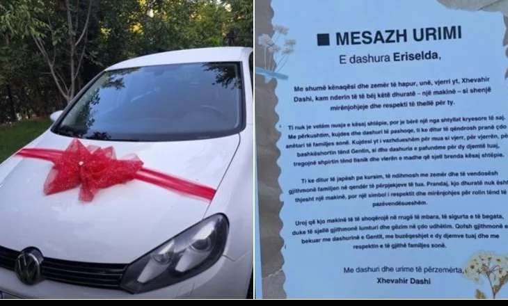 Vjehrri i dhuron makinë nuses së djalit në Përrenjas: Je shtylla e shtëpisë