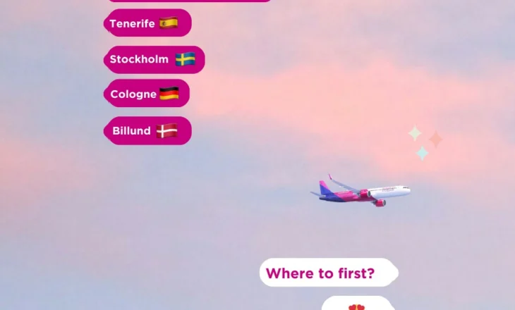 Wizz Air zgjerohet në Rinas. Shton një avion modern dhe katër linja të reja në Stokolm, Këln, Billund dhe Tenerife