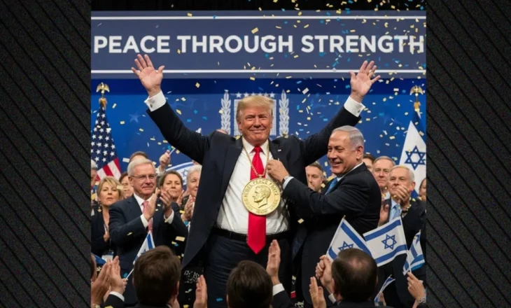 “E meriton”, kryeministri izraelit kërkon t’i jepet Donald Trump çmimi Nobel për Paqen, publikon foto të gjeneruar me AI