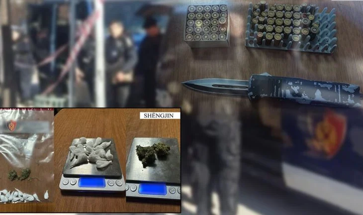 (EMRAT) “Iu gjetën kanabis, kokainë, thikë e 60 plumba”.. Arrestohen 3 të rinj, vihet nën hetim i mituri!