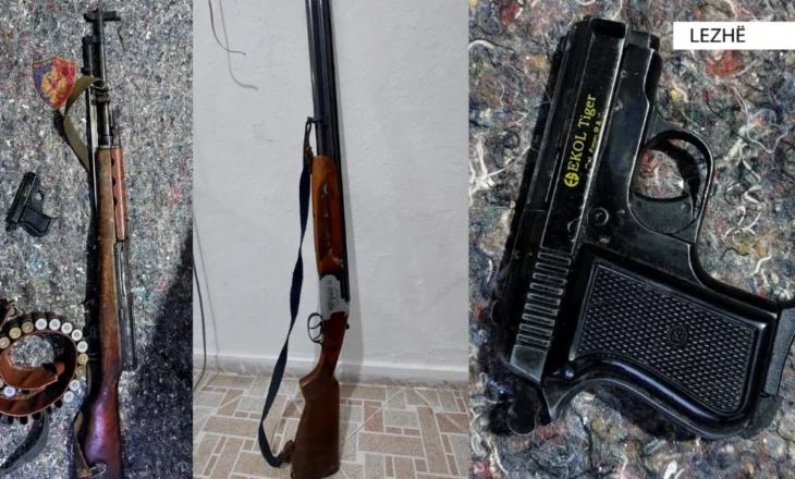 Fshihte arsenal armësh në banesë, pranga 38-vjeçarit në Lezhë, sekuestrohen pushka dhe municioni luftarak