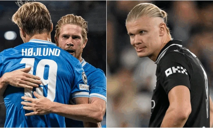 Haaland bëhet “xheloz” për De Bruyne, pasi pa dy asistet e kthyera në gola nga Hojlund