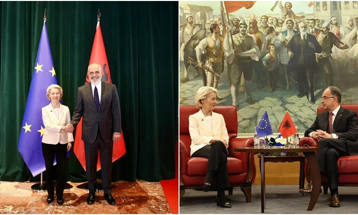 “Jemi gati t’ju mbështesim”, Ursula von der Leyen: Shqipëria në rrugën e duhur drejt BE-së