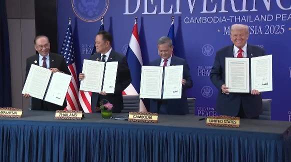 Marrëveshja e paqes mes Tajlandës dhe Kamboxhias, i pranishëm edhe Trump