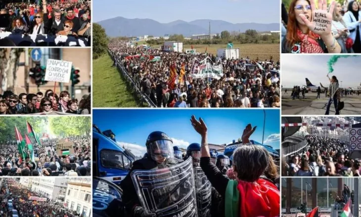 Mbi 2 milionë protestues në 100 sheshe të Italisë për Gazën, përplasje dhe tensione me policinë