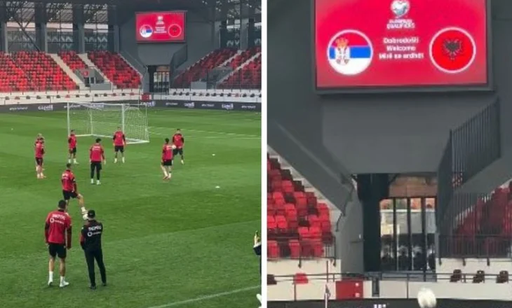 “Mirë se erdhët” në gjuhën shqipe! Serbët ‘korrigjojnë’ mungesën e flamurit kuqezi në stadium