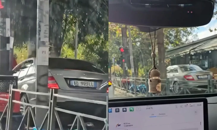 Ndodh edhe kjo në Tiranë! Shoferi shmang trafikun duke kaluar në trotuar, nuk pyet për semafor