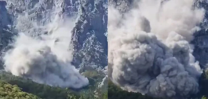 Pamje të rralla nga veriu i vendit/ Shembet masivi shkëmbor në Theth (VIDEO)