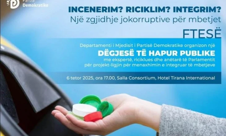 PD sfidon qeverinë me debat publik për mbetjet: Jo inceneratorëve të korrupsionit, po riciklimit