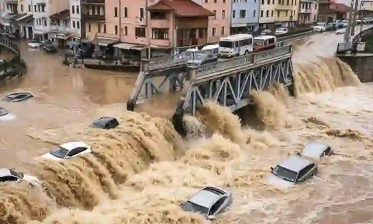 Përmbytje masive nga reshjet e dendura të shiut në Bullgari