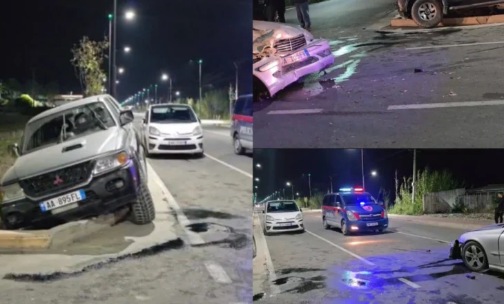 Përplasen dy makina në Fier, njëra përfundon në kanal, dy të plagosur