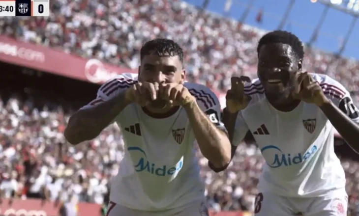 Sevilla “spektakël” ndaj Barcelonës. Një ish-ndëshkon katalanasit, Ronald Araujo e dreqos ndeshjen që në fillim (video)