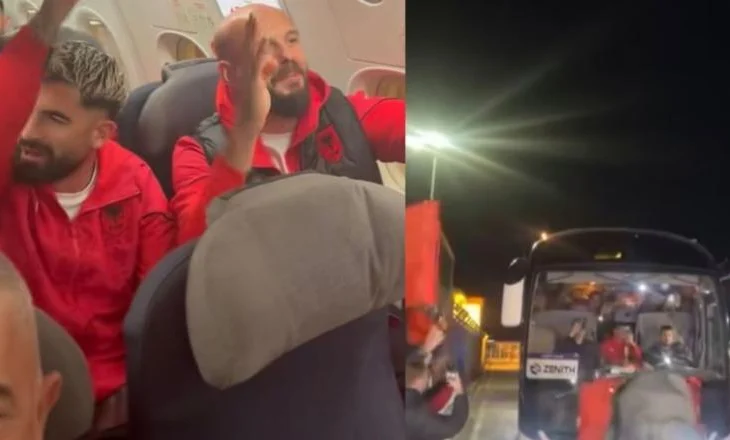 Shqiptarët e gdhijnë në festë, presin Kombëtaren në Rinas pas fitores në Serbi
