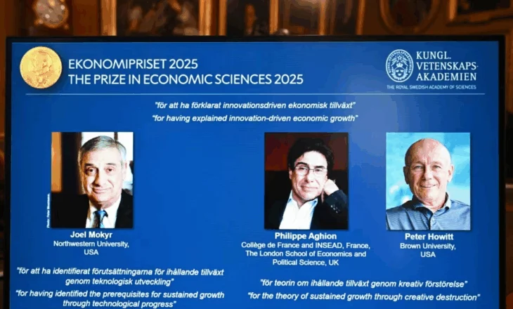Tre ekonomistë fitojnë çmimin Nobel për punën e tyre mbi ndikimin e teknologjisë në rritjen ekonomike