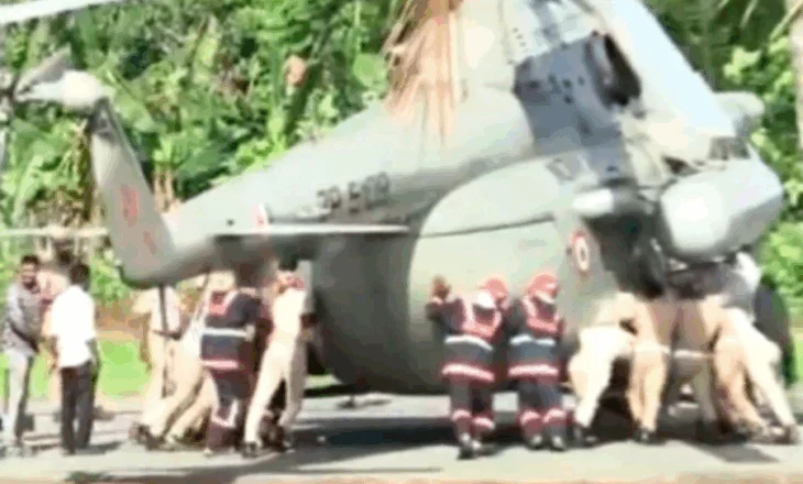 VIDEO / Helikopteri me Presidenten në bord ngec në betonin e sapohedhur