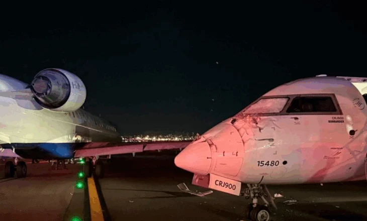 VIDEO/ Përplasen dy avionë me 93 persona në bord në aeroportin e New York