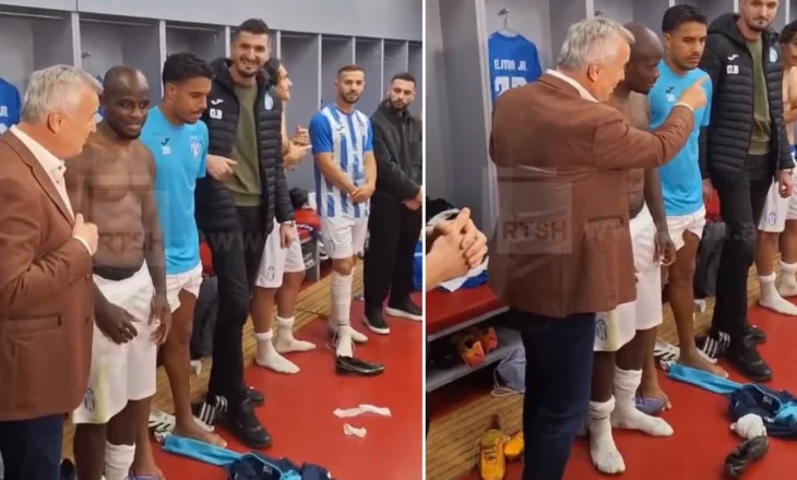 (VIDEO) Surpriza e presidentit Halili në dhomat e zhveshjes! Veçon dy emra dhe pastaj zbulon premion e Derbit të fituar nga Tirana