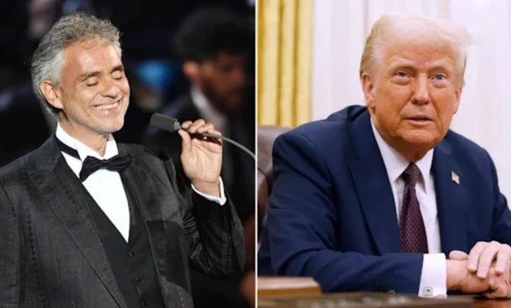 Video/ Trump mirëpret tenorin e njohur italian në Zyrën Ovale, Andrea Bocelli këndon live për presidentin amerikan