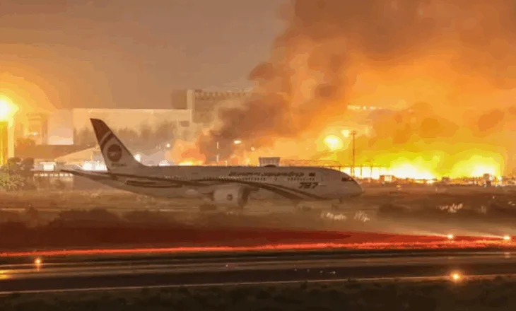 VIDEO / Zjarri përpin aeroportin, kryeqyteti mbulohet nga tymi i zi
