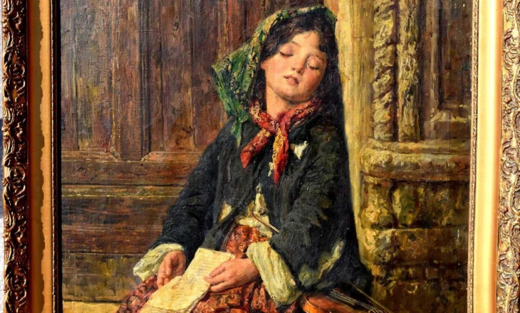 “Violinistja shëtitëse duke fjetur”, piktura që të rrëqeth sa herë e shikon