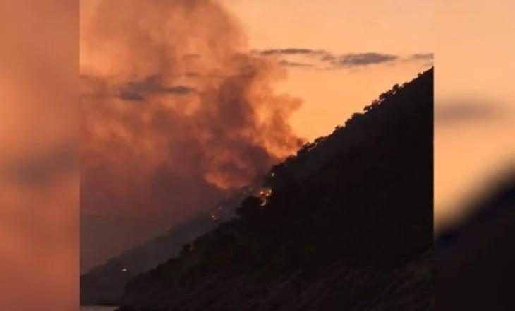 Vlorë/ Shën Andrea nën zjarr, forcat zjarrfikëse mbërrijnë në terren