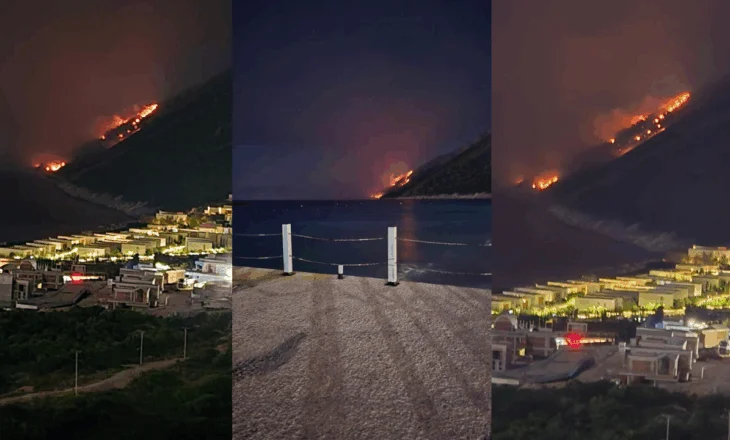 Zjarr në afërsi të Gjirit të Gramës, era e fortë po ndihmon në përhapjen e flakëve