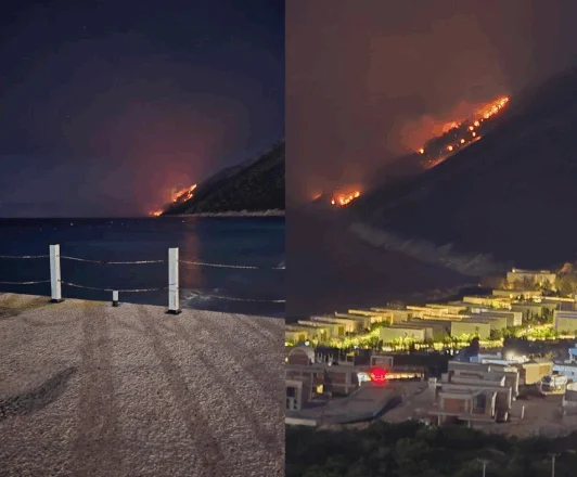 Zjarr në afërsi të Gjirit të Gramës në Vlorë