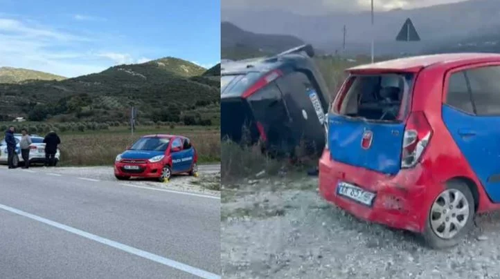 Aksident i frikshëm në vend/ Një automjet humb kontrollin dhe përplaset me makinën e Policisë, dy efektivët…
